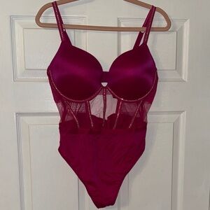 Victorias Secret Pink Rhinestone Chemise One Piece Lingerie